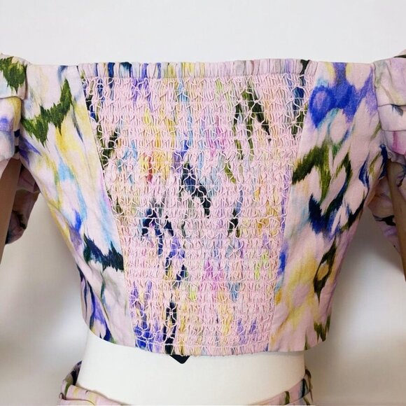 NWT Elliatt Remy Linen Off Shoulder Top and Mini Skirt Set - Picture 5 of 12